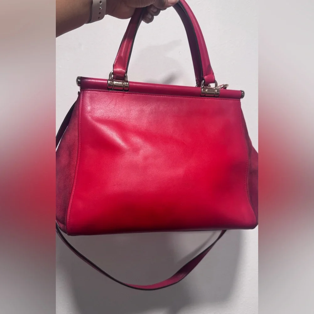 Sold!! Limited edition Coach X Selena Gomez Cherry Red Leather Satchel - Picture 8 of 16